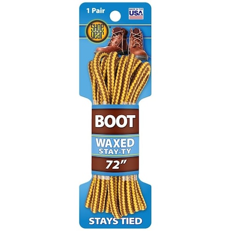Shoe Gear Boot Lace, Round, Brown/Gold, 72 in L 1N311-02
