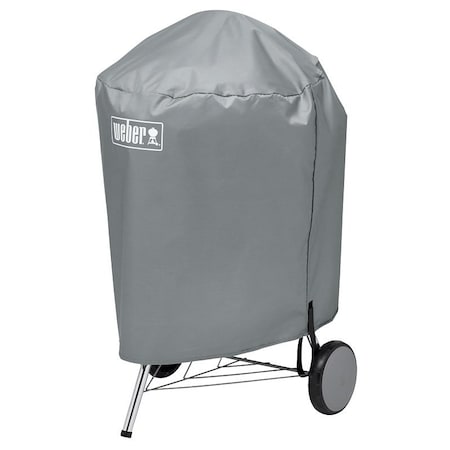 Weber Grill Cover, 2812 in W, 23 in H, Polyester, Gray 7176
