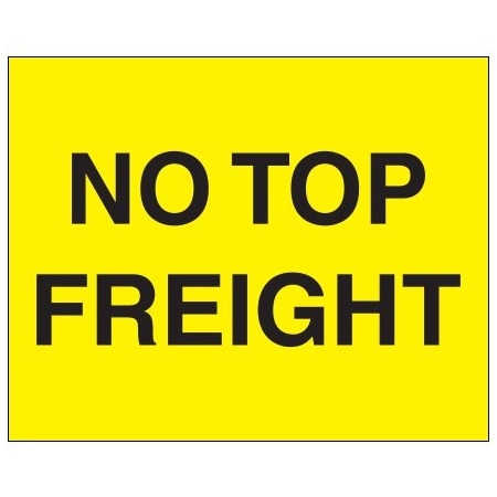 Bsc Preferred 8 x 10'' - ''No Top Freight'' Fluorescent Yellow Labels DL1635