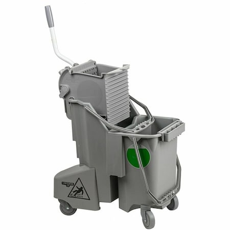 Unger 24 in L Desk and Table Cleaning Kit, Clip-On Connection, Cut-End, Gray/Green, Microfiber CK047