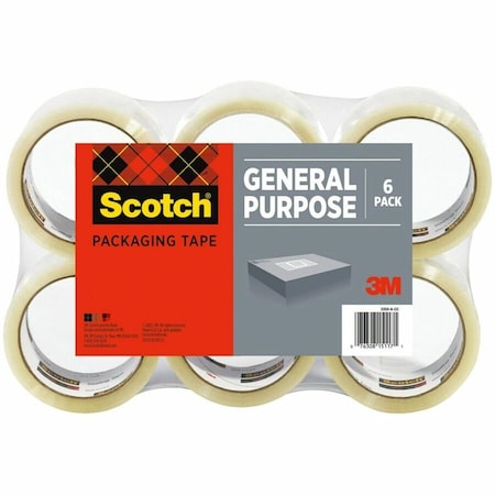 Scotch Packing Tape, 1-7/8"x54.6 Yds., 3" Core, 6/PK, Clear 3350-6