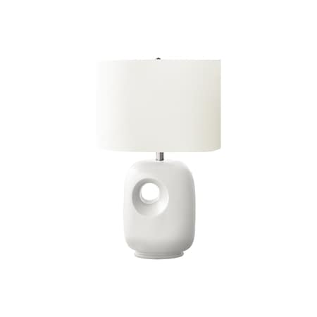 Monarch Specialties Lighting, 26"h, Table Lamp, White Ceramic, Ivory / Cream Shade, Contemporary, Modern I 9679
