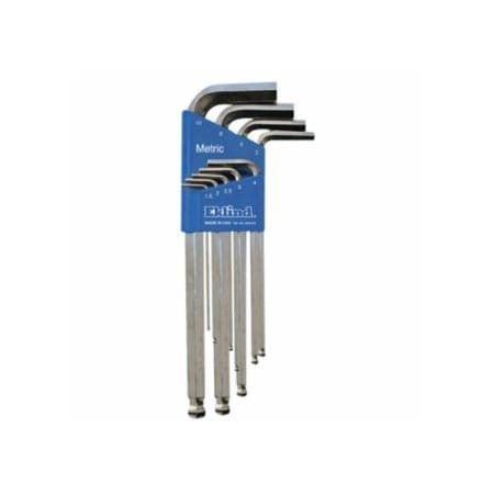 Eklind Ball-Hex-L Key Sets, 9 per set, Hex Ball Tip, Metric, Bright Finish, 6PK 269-13709