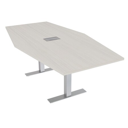 Skutchi Designs 6 Person Conference Table With Power Unit | 7' Hexagon Table | Harmony Series HAR-HEX.IR-48X84-T-K458-ESIL