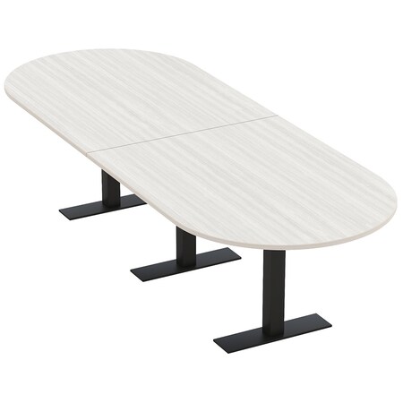 Skutchi Designs 12ft Conference Table With Power Unit | 12 Person Modular Racetrack Meeting Table | Harmony Series HAR-RAC-48X144-T.BK-WA7976-NA