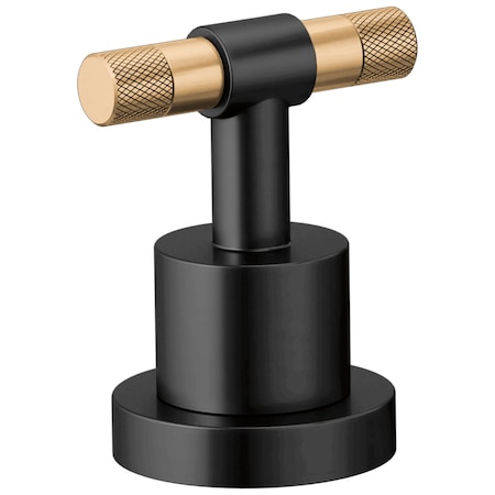 Brizo Litze Roman Tub Handle Kit, T-Lever Matte Black/Luxe Gold HL633-BLGL