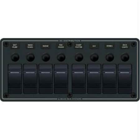 Livewire Blue Sea Panel Waterproof Cb 12Vdc 8 Pos - Black LI3452590