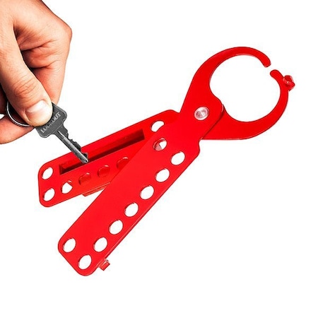 Zing Lockout Hasp, Red, Steel 7662