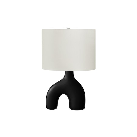 Monarch Specialties Lighting, 25"h, Table Lamp, Black Ceramic, Ivory / Cream Shade, Contemporary, Modern I 9666