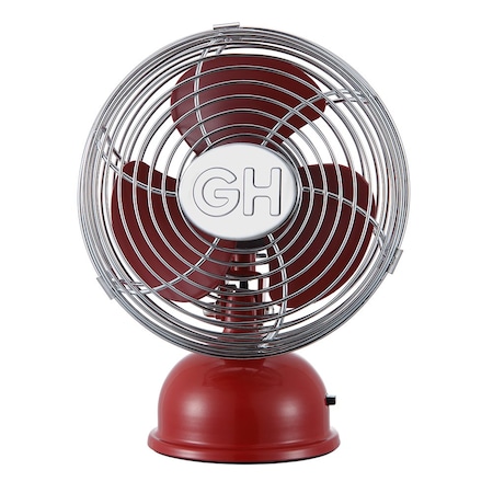 Good Housekeeping 5" Personal Retro USB Fan Red finish 92521