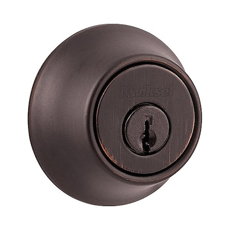 Kwikset Single Cylinder Deadbolt, 1" L Throw, Zinc 660-11P-RCAL-RCS/5303