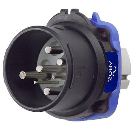 Meltric DXN60 INLET POLY BLACK SIZE 3 IP 66/67 3P+N+G 60 A 208 VAC 60 Hz +2 AUX 22-68167-972