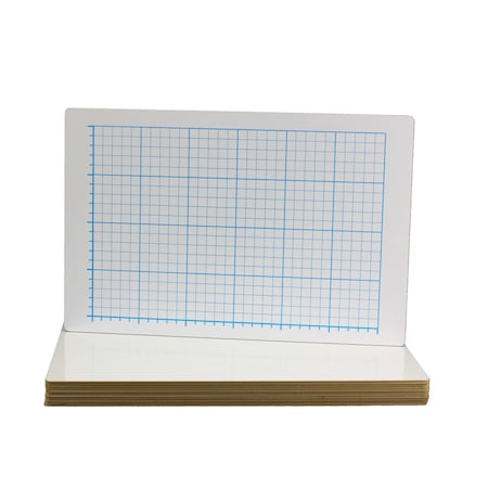 Flipside 12 x 18 Two Sided Quadrant Grid Dry Erase Board - 1/2" Square Class Pack 12 22012