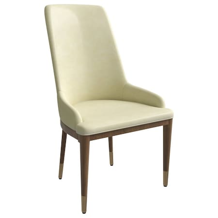 Leisuremod Viva Collection Modern Wooden Dining Chair in Cream VC24CR