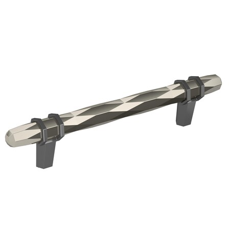 Amerock London 5-1/16 in 128 mm Center-to-Center Polished Nickel/Black Chrome Cabinet Pull BP36649PNBCR
