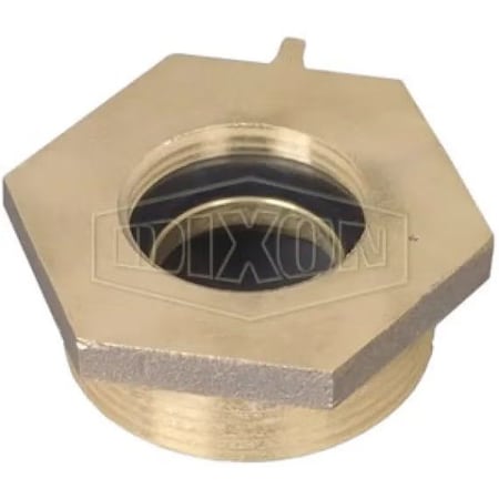 Dixon Reducing Hex Nipple, 1-1/2 x 2-1/2 in Nominal, Brass, FNPT x Male NH NST End Style, Domestic FM1525F