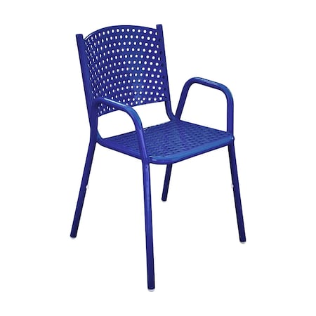 Leisure Craft 31 5/8" Tall Dining Height Stackable Perforated Chair, Navy C1-PERF-NAVY