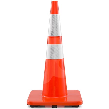 Xpose Safety 28 Inch Orange Slim Line Traffic Cones Heavy Duty 10lb with 6in and 4in Collars, DOT Approved, 1PK AOTC28SL-64-10L-1-X