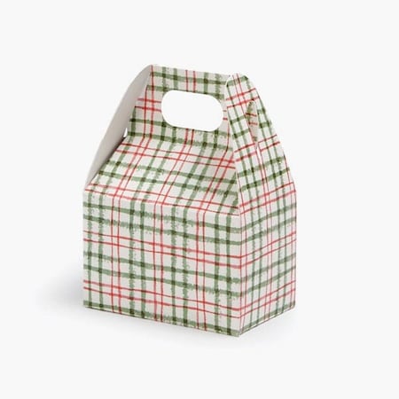 Nashville Wraps Red and Green Plaid Mini Gable Box, 4x2.5x2.5, 6PK RGPMGB
