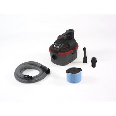 Ridgid Portable Wet/Dry Vacuum, 4 gal., Fine Dust Filter, 110 cfm, 5 HP 50313