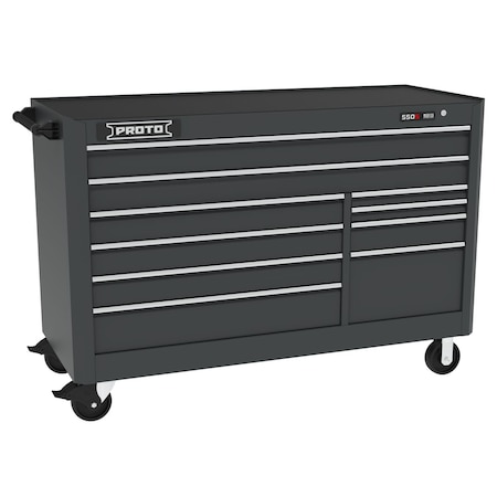 Proto 550 Series Rolling Tool Cabinet, 10 Drawer, Dual Black, 66 in W x 25-1/4 in D x 46 in H J556646B-10DB