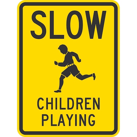 Lyle Slow Children Playing (w/graphic), 18x24, Engineer Grade, Yellow G-10103-EG_18x24