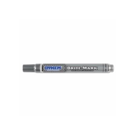 Dykem BRITE-MARK Medium Permanent Paint Marker, Valve Action, Silver, 12PK 253-84050