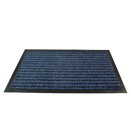 Floortex Door Mat, Polypropylene Scrape and Soak fibres, 0.25 in Thick, Blue, 24 in W x 32 in L FR42432ULTBL