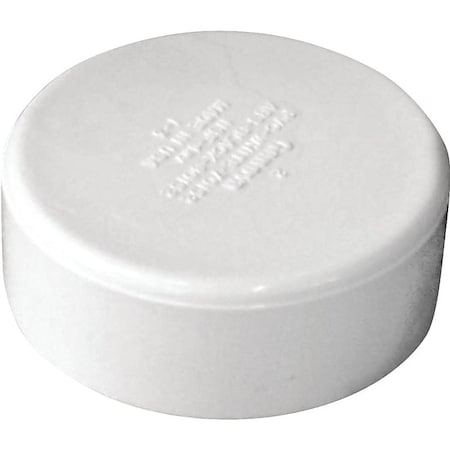 Genova CANPLAS Pipe Cap, 2 in, Hub, PVC, White 193082