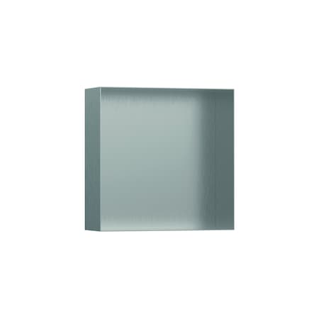 Hansgrohe XtraStoris Minimalistic Wall Niche with Open Frame 12"x 12"x 4" in Brushed Stainless Steel 56073800