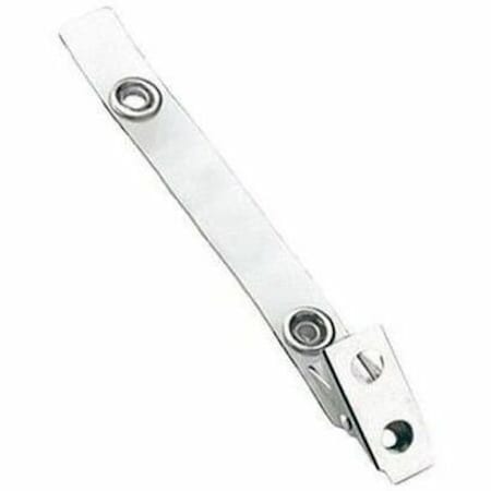Brady STRAP CLIP, CLEAR, 3-1/2in 89MM, FLEX VINYL STRAP W/ 2-HOLE CLIP, NICKEL PLATED STEEL 2105-3100