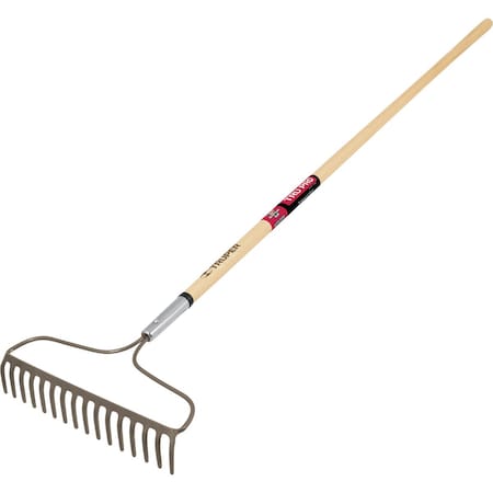 Truper Tru Pro Forged 16.5'' Steel Bow Garden Rake, 16-Tine R-16AM-X