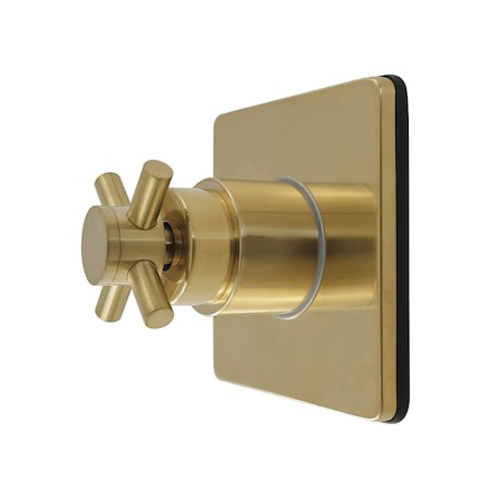 Kingston Brass Single-Handle Six-Way Diverter Valve with Square Trim Kit, Brushed Brass KS4047DX