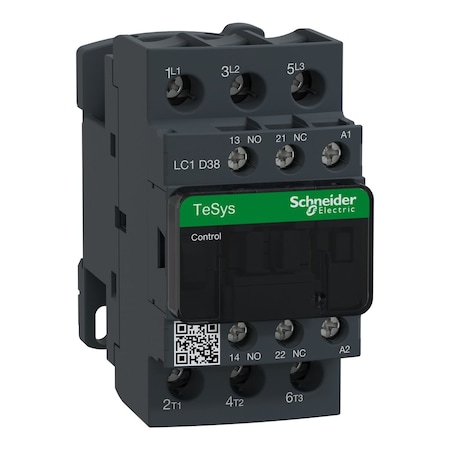 Schneider Electric IEC Magnetic Contactor, 1NC/1NO, 110V AC, 3 P, Non-Reversing, Screw Clamp LC1D38F7