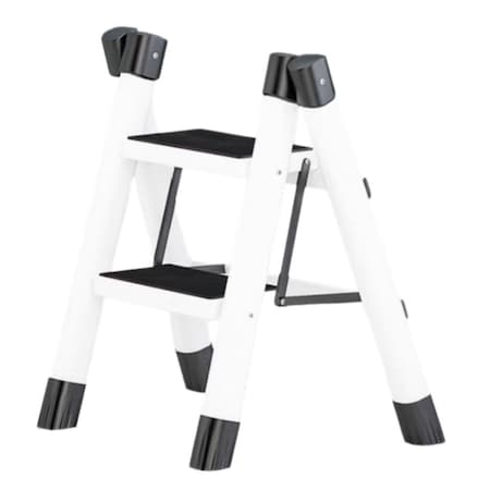 Wrightmaster 2-Step Lightweight Steel Step Stool, 7 ft. Reach, 300 lb. Load Capacity Type IA Duty Rating ZOR-EBTB01