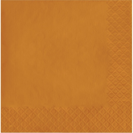 Touch Of Color 6.5" x 6.5" Pumpkin Spice Orange Napkins 600 PK 323384