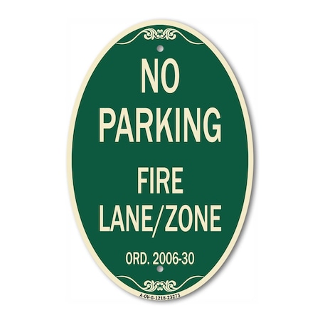 Signmission Princeton New Jersey No Parking Fire Lane Zon, 12 In X 18 In Architectural, Heavy Gauge Aluminum A-OV-G-1218-23273