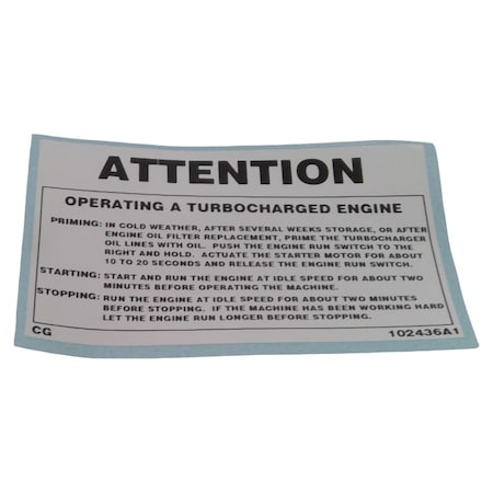 Cnh DECAL, CNH OEM 102436A1 102436A1
