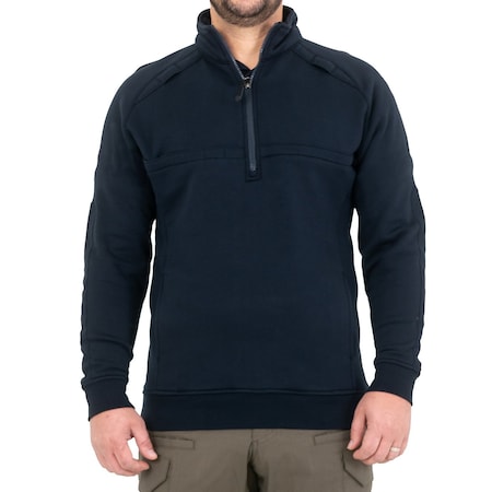 First Tactical COTTON JOB SHIRT QUARTER ZIP, 20% Polyester, 80% Cotton, 1 Pocket(s), Midnight Navy, XXL 118507