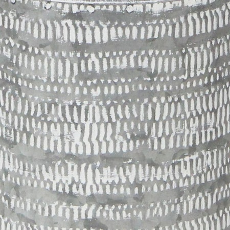 Homeroots 10" Gray Galvanized Metal Geometric Patterned Jug Vase 635606