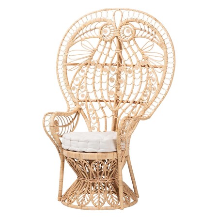 Bali & Pari Kimiko Natural Rattan Peacock Chair 267-14619-ZORO