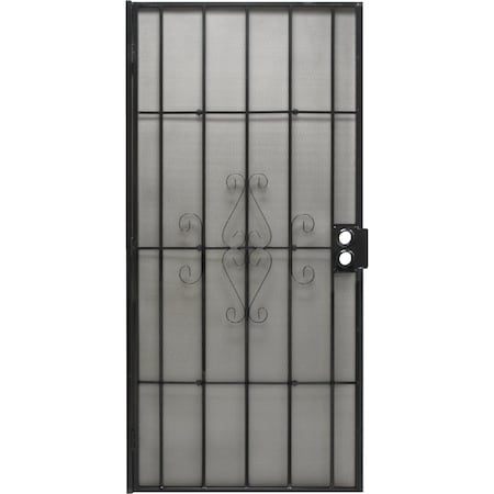 Precision Regal 36'' Wx80'' H Black Steel Security Door 3818BK3068