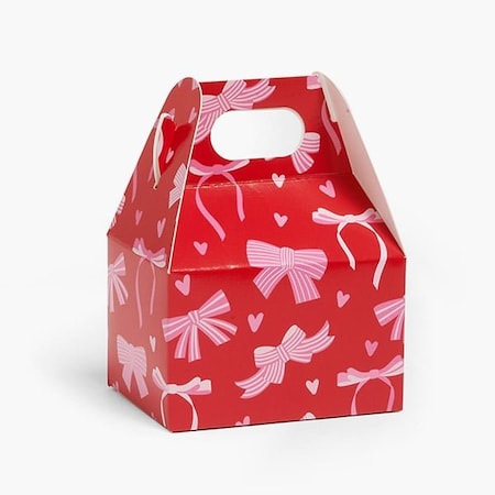 Nashville Wraps Pink Bows Mini Gable Box, 4x2.5x2.5, 6PK PKBMGB
