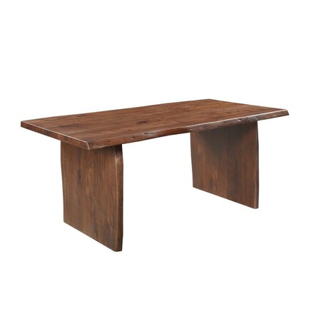 Homeroots Seven Piece Brown Solid Wood Dining Set with Six Chairs 635829