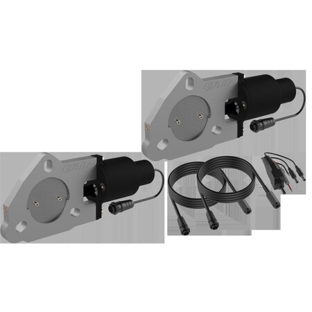 Grandes Travesuras 2.25 in. Bolt-On QTEC Dual Electric Cutout Valves - Pair GR3888196