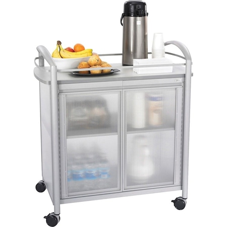 Safco Impromptu Refreshment Cart, 34"W x 21-1/4"D x 36-1/2"H, Gray 8966GR
