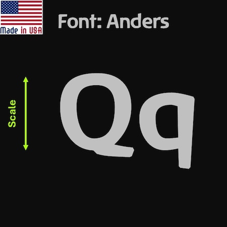 Aacc Self-Adhesive Vinyl Letter: q, Scale: 19 cm. Color: Silver Font: Anders by, 24PK AACC-Anders-lq-Silver-M19x24