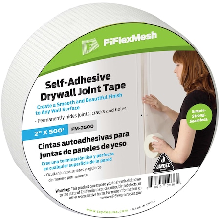 Boen Fgl Mesh Tape, White, 2"X500ft, PK2 FM-25002