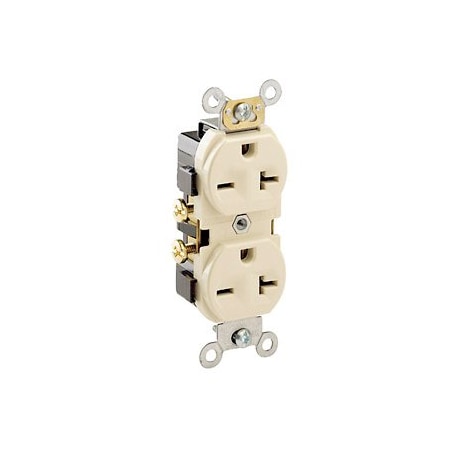 Leviton Commercial Grade Duplex Receptacle, 20 Amp, 250 Volt 5822-ICP