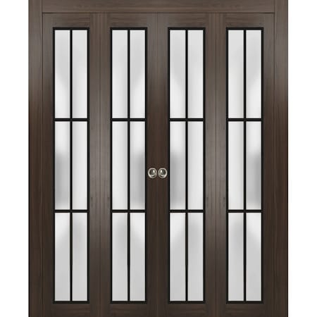 Sartodoors Sliding Closet Double Bi-fold Doors Planum 2122 Solid Core Modern Interior PLANUM2122DBF-CA-96 x 80 (4* 24x80)